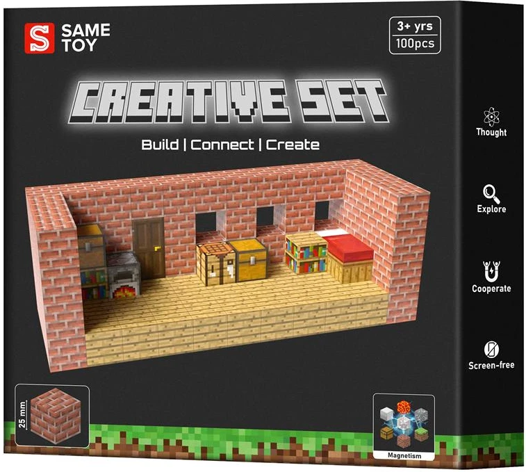 Магнітний конструктор Same Toy Creative Set Brick House 100 ел. (MCRAFT-1110-SM)